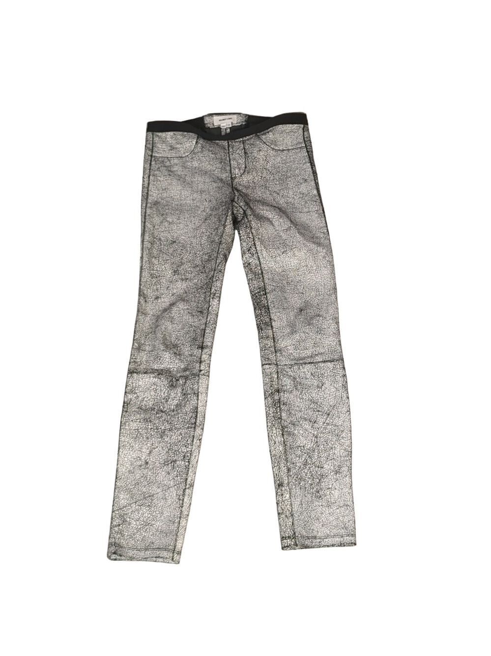 Helmut Lang Cracked Paint Lamb Leather Pull On Pants Size 0